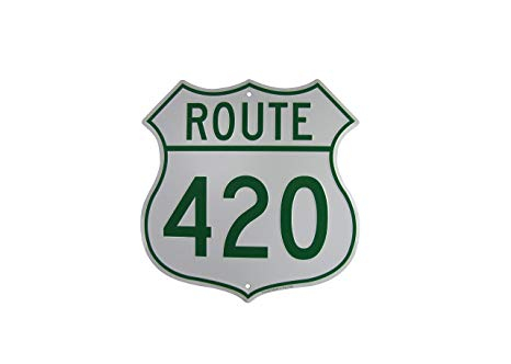 heyhellohigh stoner decor vintage 420 road sign